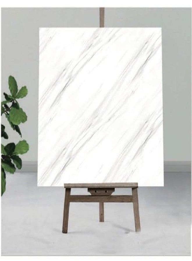 INFINITY DECOR Simple White with Grey Texture Marble UV Panels Marble UV Sheets, self Adhesive Wall Tile (60 cm * 60 cm),Marble Look Wall Panels for Homes and Offices(Pack of 15) - Image 1